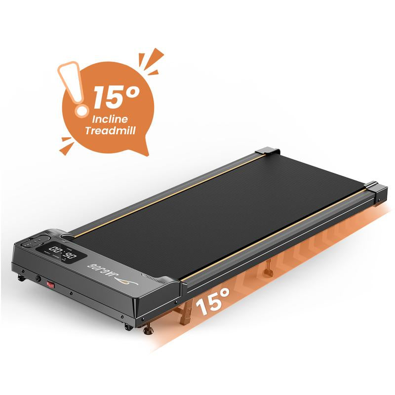 【Deal 99$】 Walking Pad with 15°Incline,Remote Control, LED Display, Portable under Desk Treadmill for Small Spaces, Home/Office Exercise Equipment Fitness Workout Calories