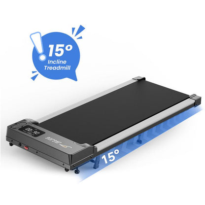 【Deal 99$】 Walking Pad with 15°Incline,Remote Control, LED Display, Portable under Desk Treadmill for Small Spaces, Home/Office Exercise Equipment Fitness Workout Calories